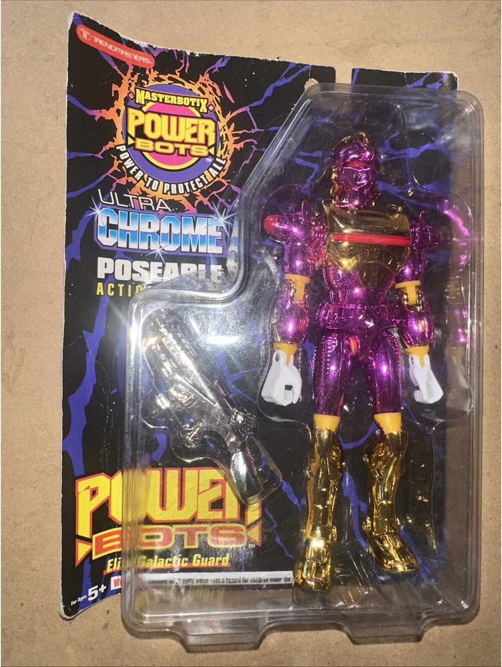 P9 1994 Trendmasters Masterbotix POWER BOTS Ultra Chrome 8" Figure Metablaze